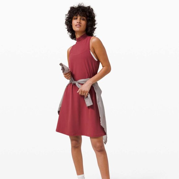 Lululemon All Aligned A-line Dress Chianti Red Nulu Size 12 Swing Loose $118 - Picture 1 of 6